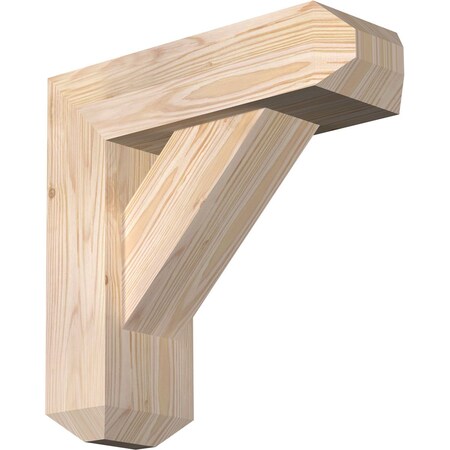 Ekena Millwork Traditional Craftsman Smooth Bracket w/ Offset Brace, Douglas Fir, 5 1/2"W x 16"D x 16"H BKT0604X16X16TRA04SDF